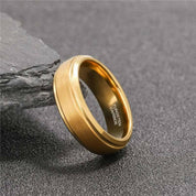Classic Yellow Gold Unisex Tungsten Wedding Band-Evani Naomi Jewelry
