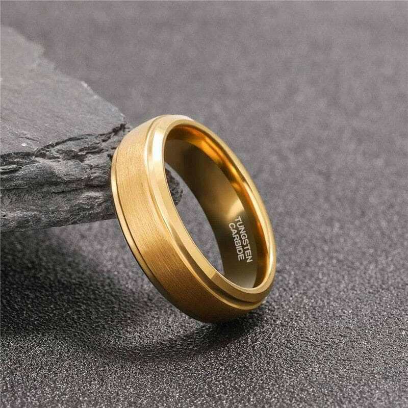 Classic Yellow Gold Unisex Tungsten Wedding Band-Evani Naomi Jewelry
