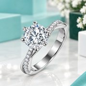 Classic 1.0 Ct Round Diamond Option Twisted Engagement Ring