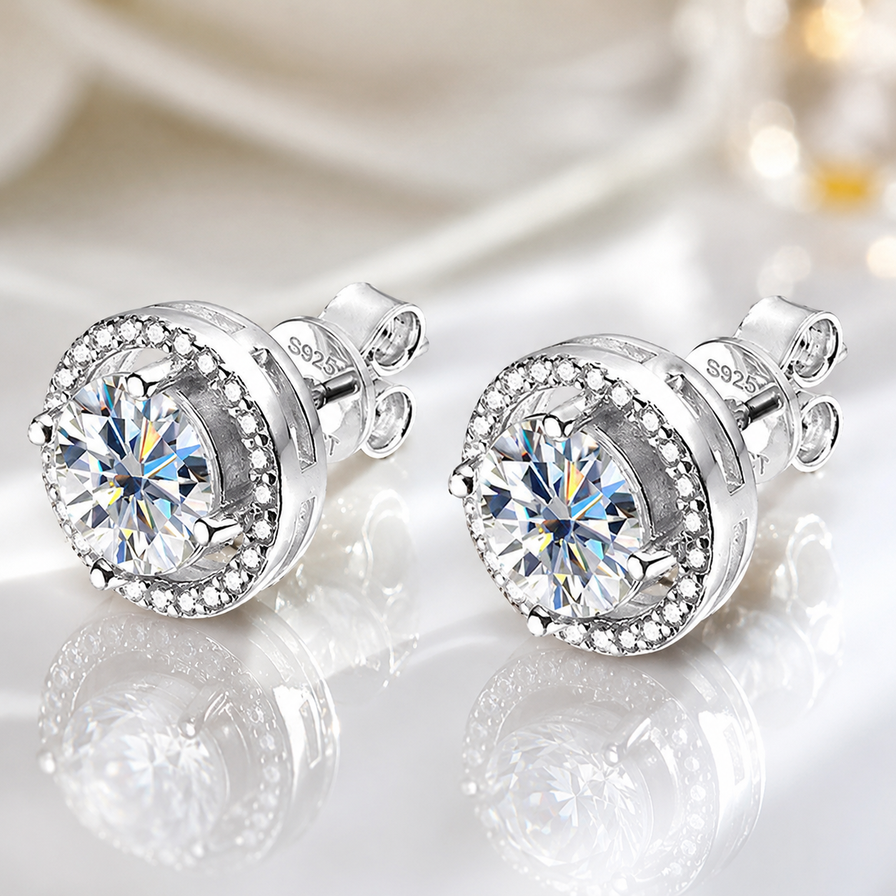 Classic 2.0 Ct Round Diamond Option Stud Earrings