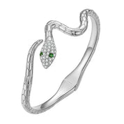 Classical Snake Diamond Open Bangle Bracelet-Evani Naomi Jewelry