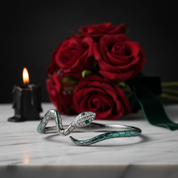 Classical Snake Diamond Option  Open Bangle Bracelet - Evani Naomi Jewelry