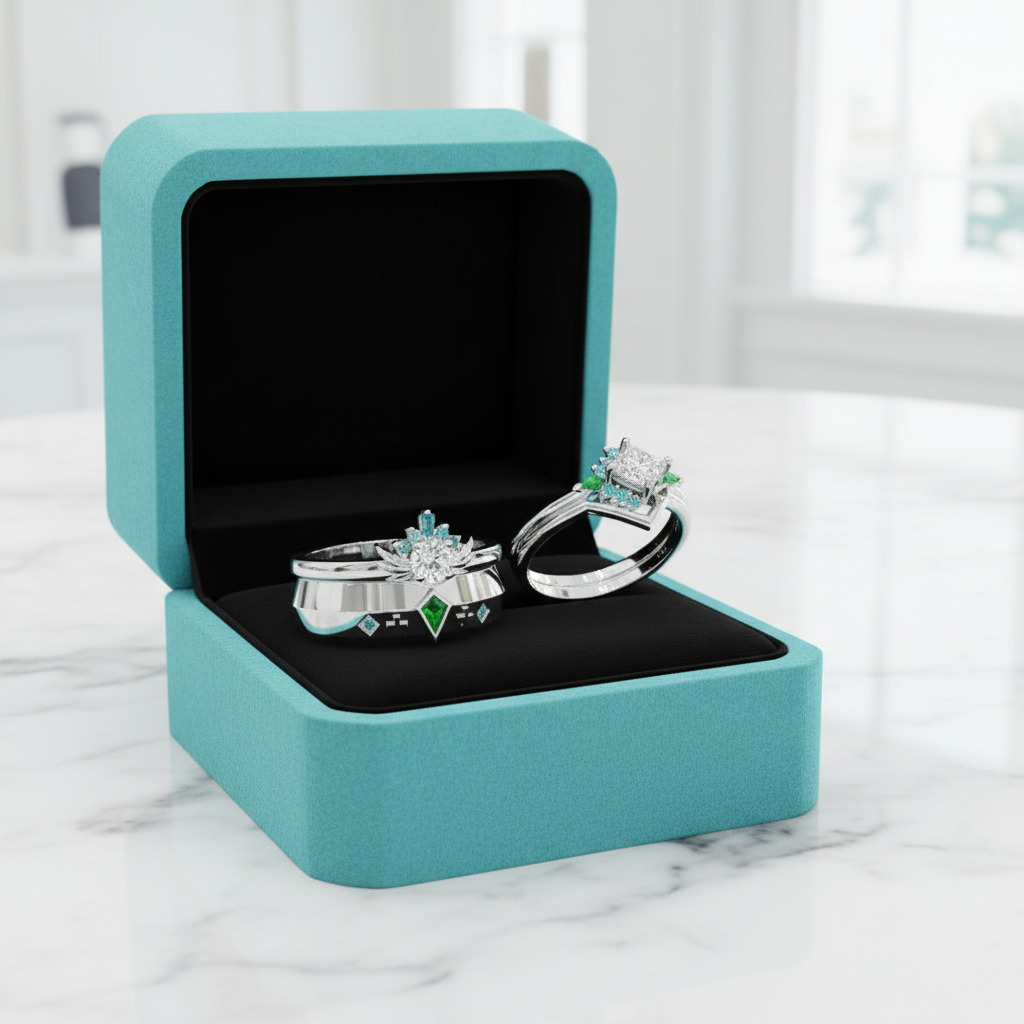 Cleric Diamond Birthstone Ring Set in 14k White Gold-Evani Jewelry