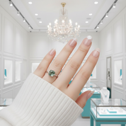 Heartfelt Awakening- Cushion Cut Natural Unique Moss Agate Open Ring