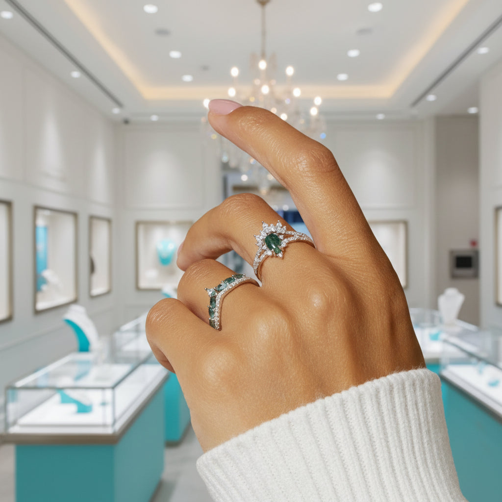 Moonlit Promise- Natural Moss Agate Rings-Evani Jewelry
