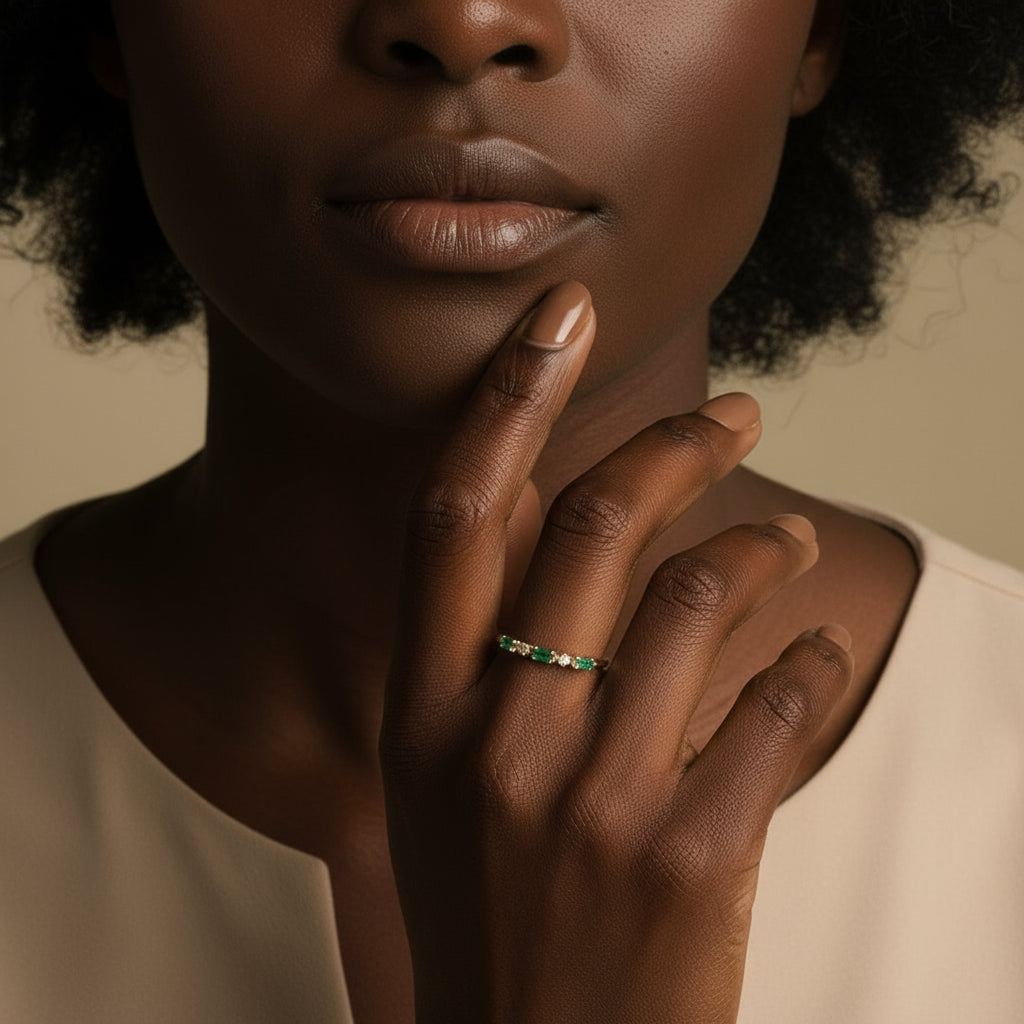 Endless Promise- Natural Moss Agate Ring-Evani Jewelry
