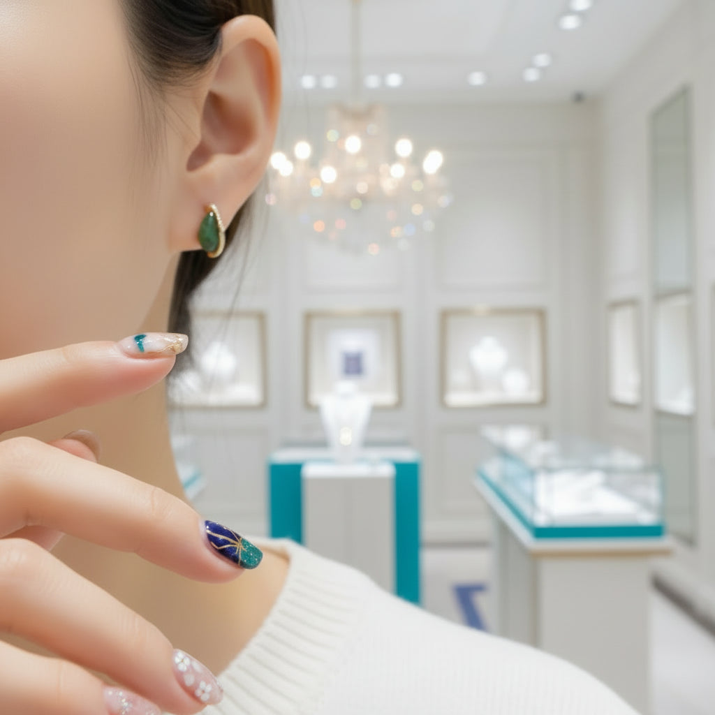 Serendipitous Love- Pear Cut Natural Moss Agate Earrings-Evani Jewelry