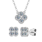 Clover Leaf Necklace Earrings and Bracelet Set with Certified Diamond-Evani Naomi Jewelry