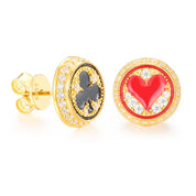 Club and Heart Poker Diamond Stud Earrings-Evani Naomi Jewelry