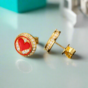 Club and Heart Poker Diamond Stud Earrings-Evani Naomi Jewelry