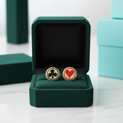 Club and Heart Poker Diamond Option Stud Earrings