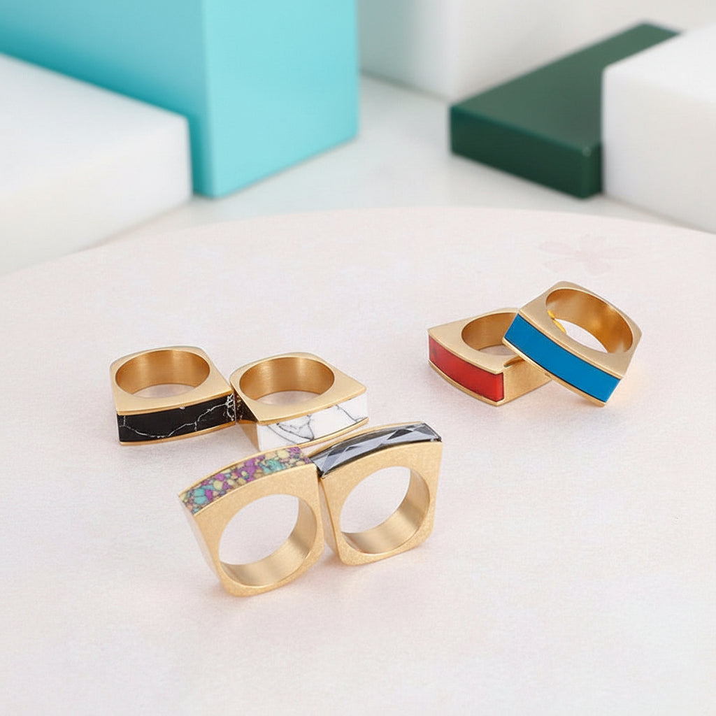 Colorful Bohemian Stone Ring-Evani Jewelry