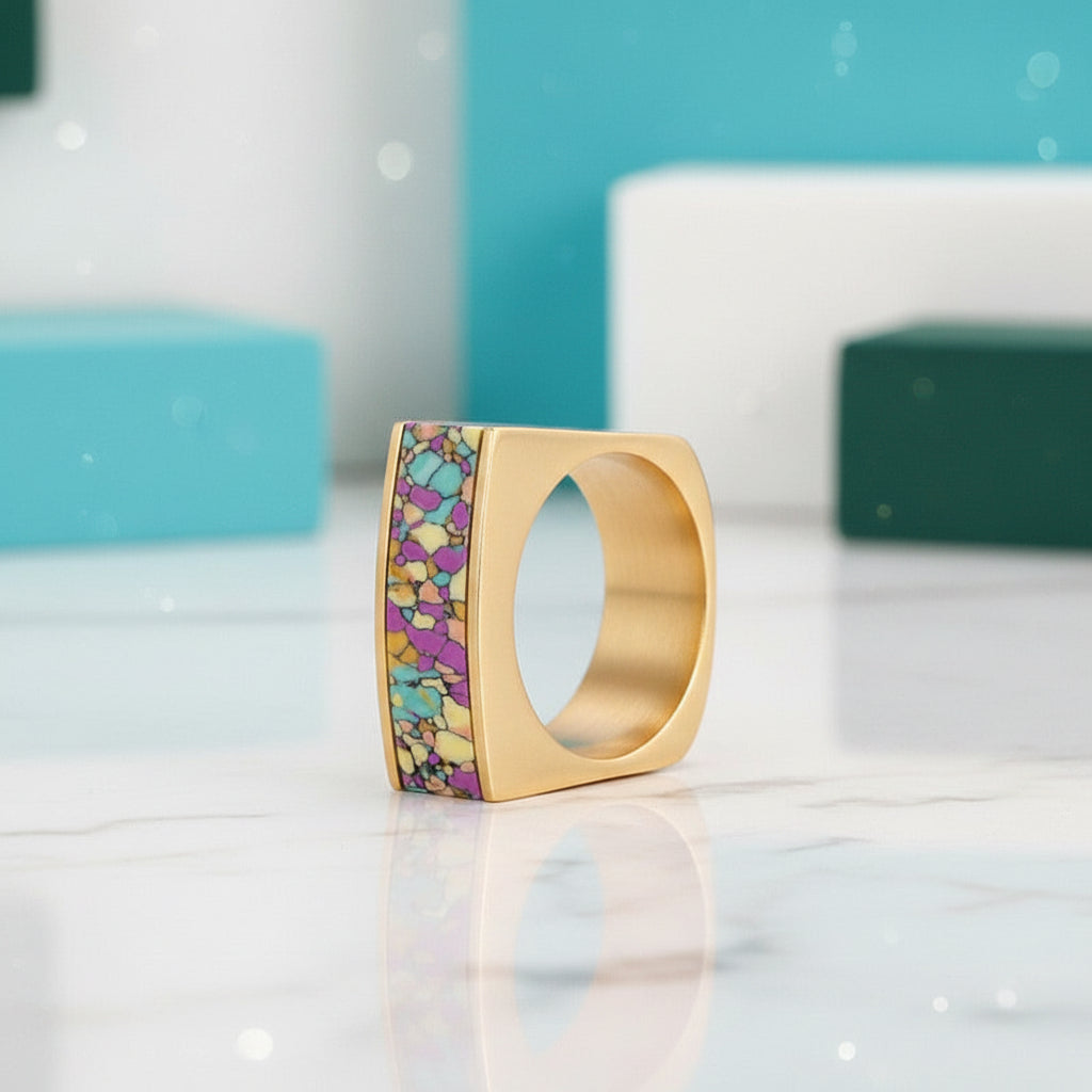 Colorful Bohemian Stone Ring-Evani Jewelry