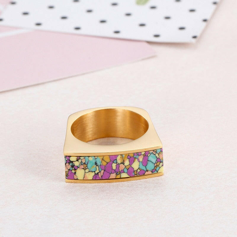 Colorful Bohemian Stone Ring-Evani Naomi Jewelry