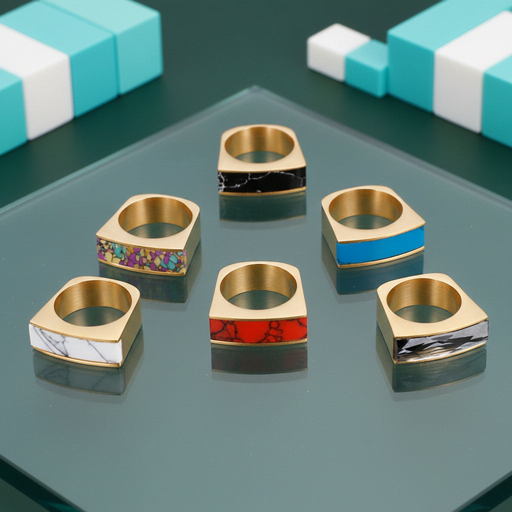 Colorful Bohemian Stone Ring-Evani Jewelry