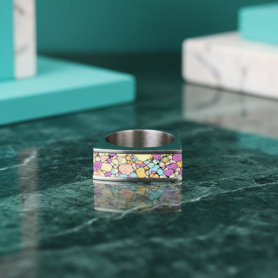White Gold/ Multicolor