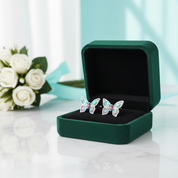 Colorful Diamond Option Butterfly Stud Earrings