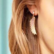 Colorful Stones Hummingbird Wing Earrings-Evani Naomi Jewelry