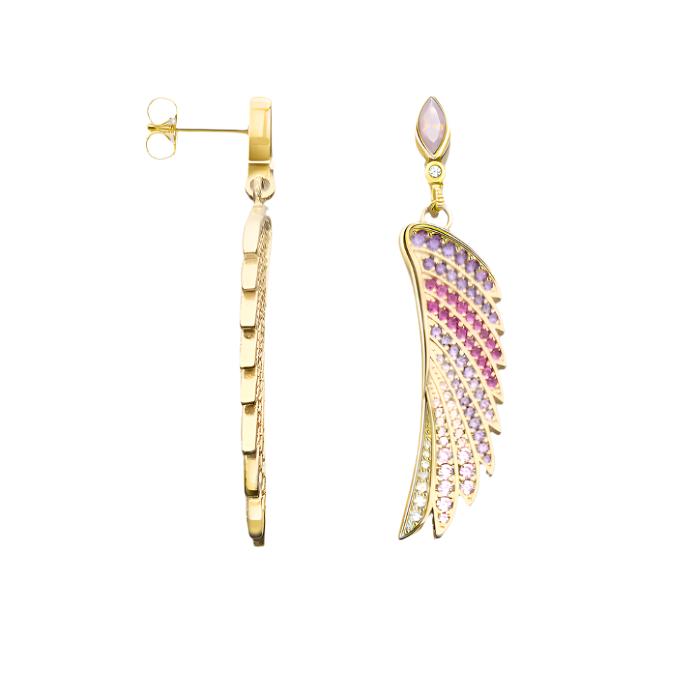Colorful Stones Hummingbird Wing Earrings-Evani Naomi Jewelry
