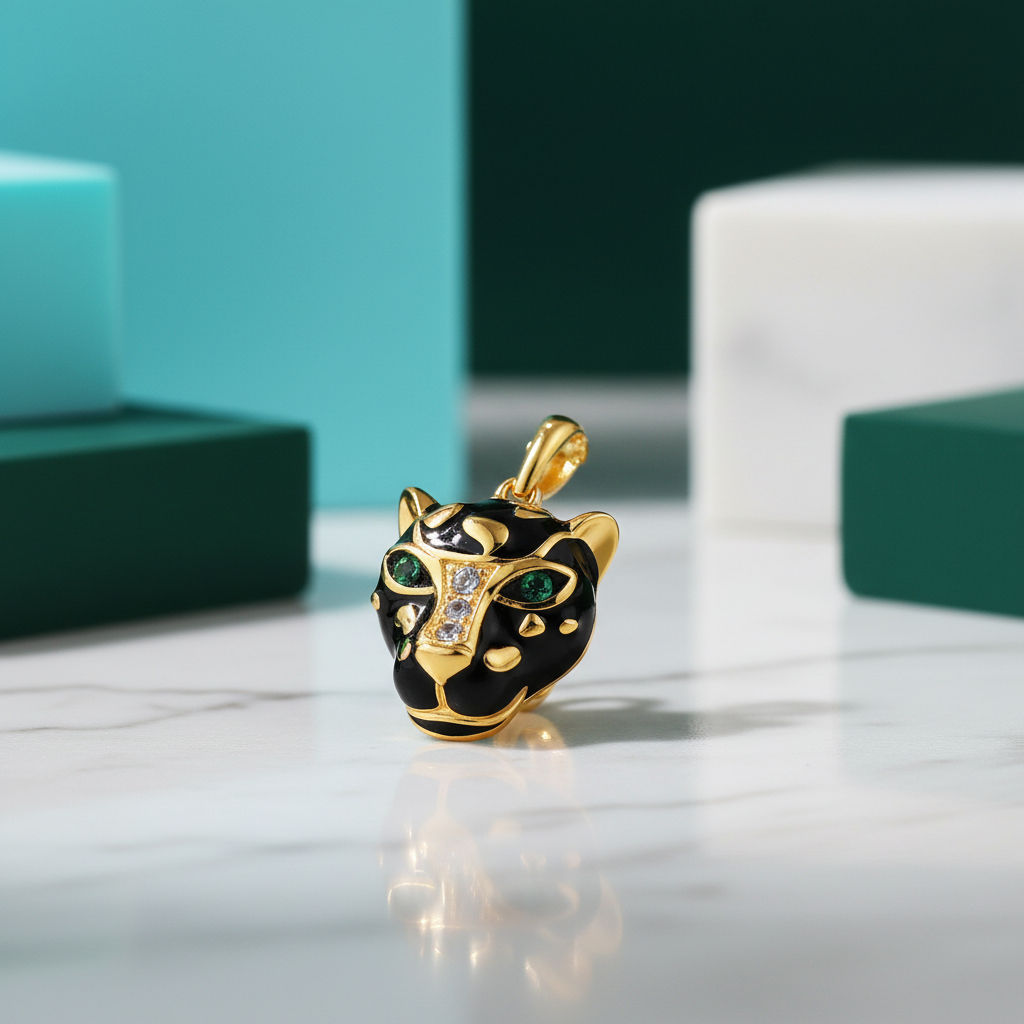 Cool Diamond Black Leopard Pendant-Evani Jewelry