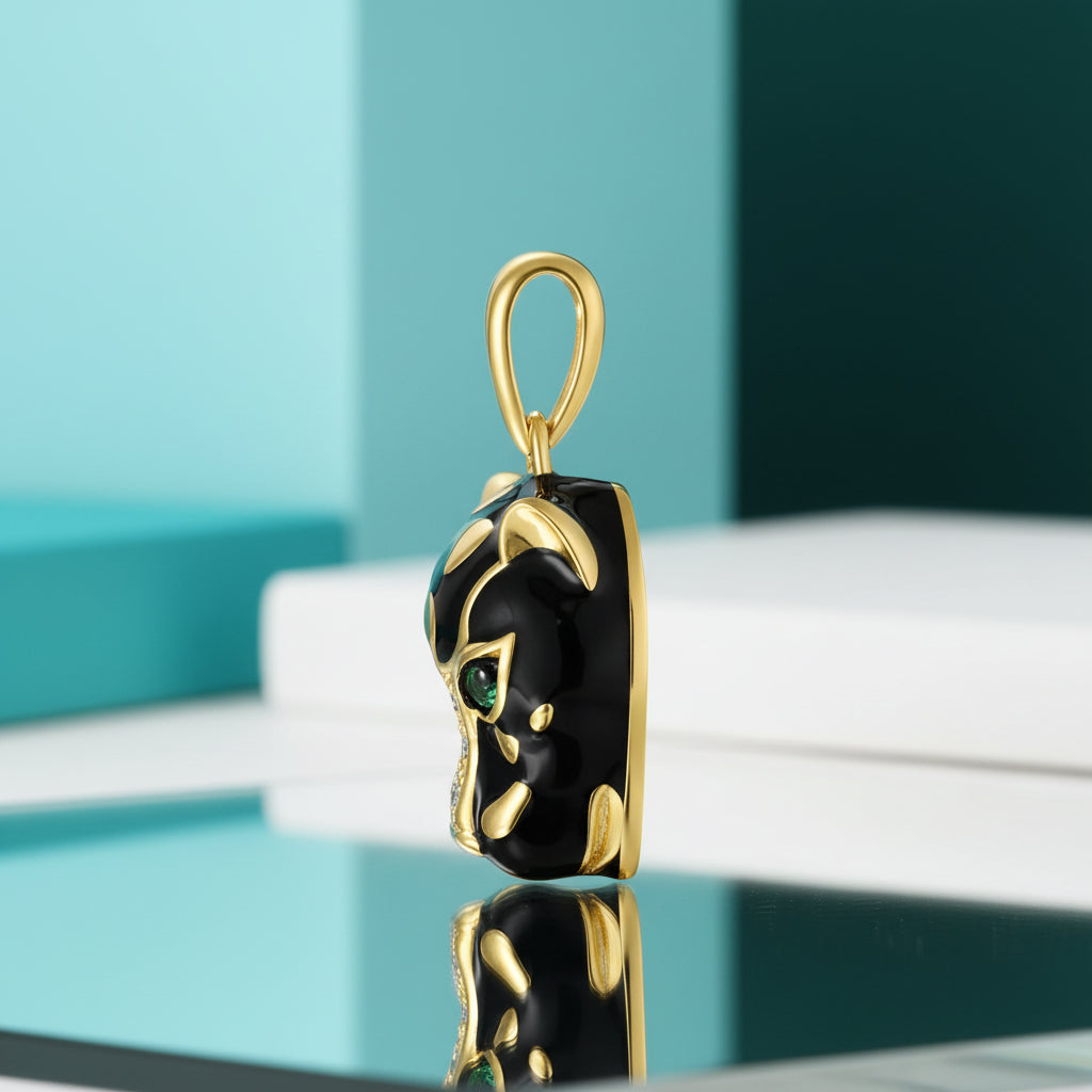 Cool Diamond Black Leopard Pendant-Evani Jewelry