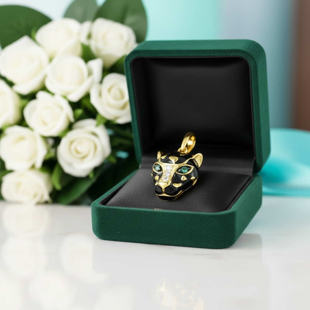 Cool Diamond Option Black Leopard Pendant