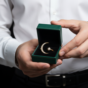 Crescent Moon & Star Yellow Gold Adjustable Open Ring - Evani Naomi Jewelry