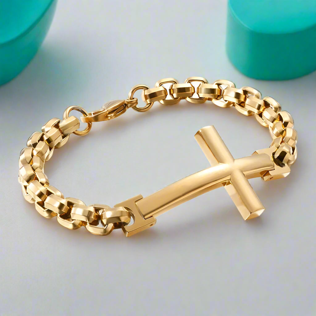 Cross and Chains Punk Bracelet-Evani Jewelry