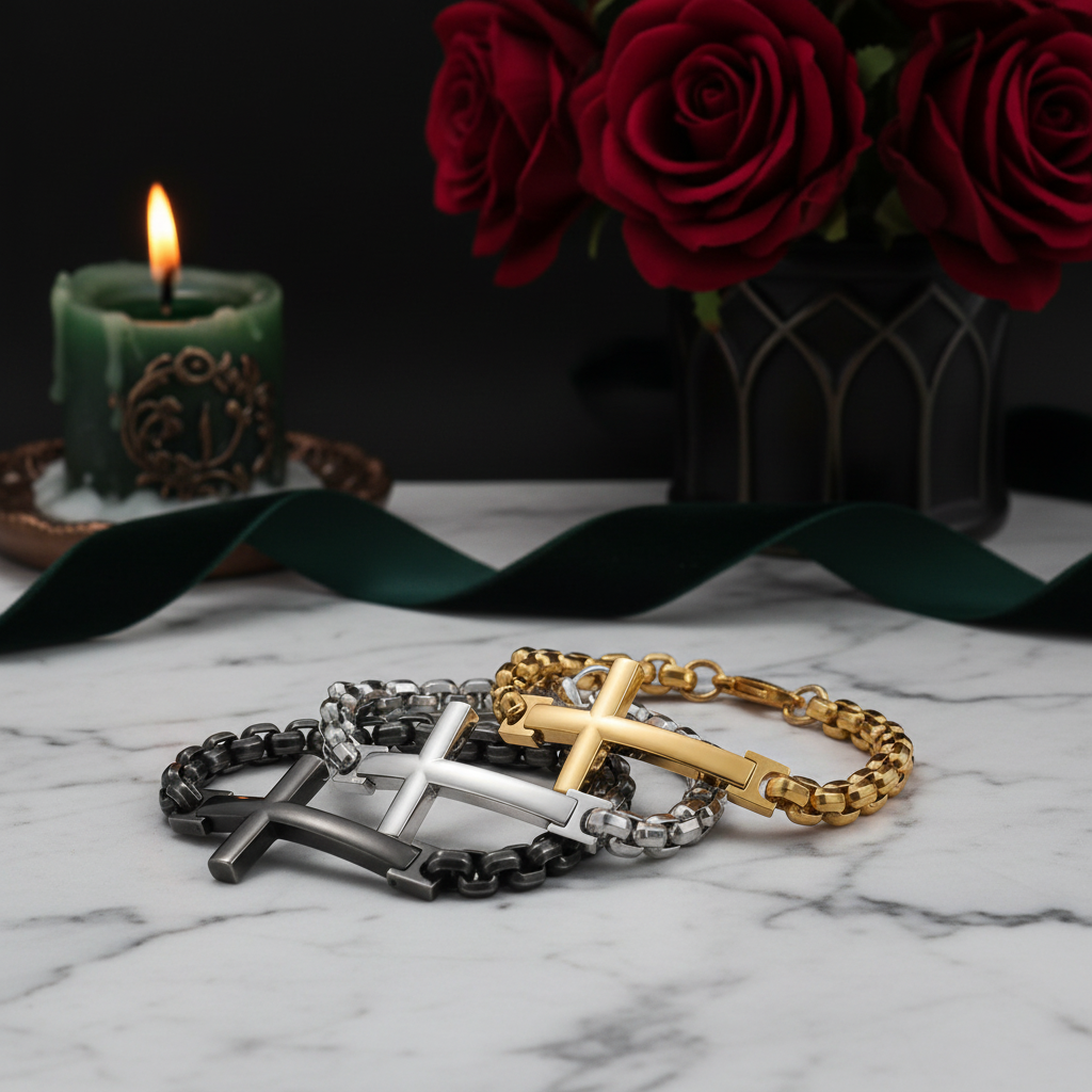 Cross and Chains Punk Bracelet