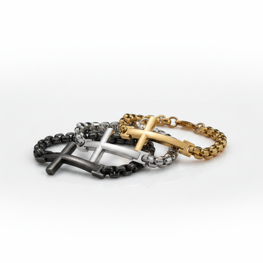 Cross and Chains Punk Bracelet