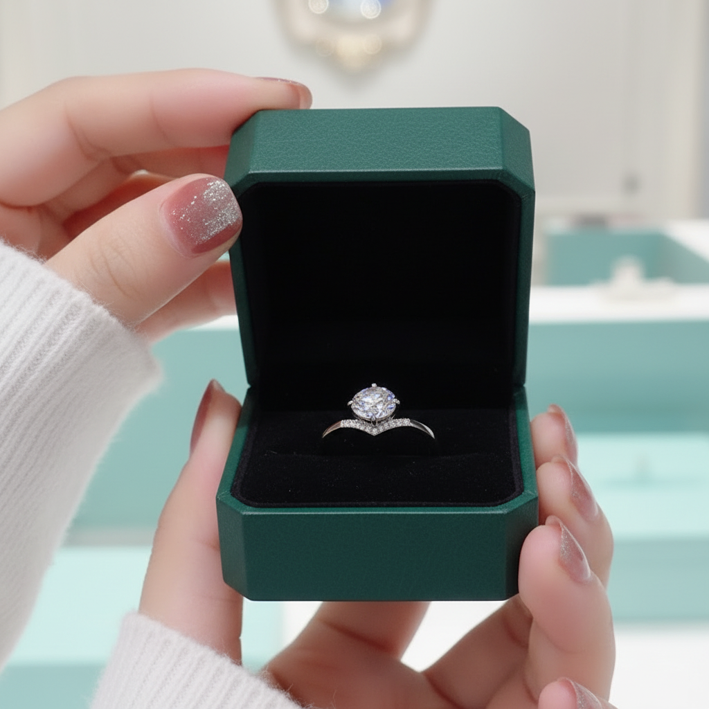 Crown Style 1.0 Ct Round Cut Diamond Option Engagement Ring