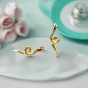 Curved Snake Vintage Stud Earrings-Evani Naomi Jewelry