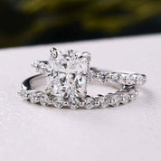 Cushion Cut 2.0 ct Diamond Bridal Ring Set-Evani Naomi Jewelry