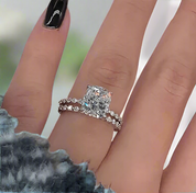 Cushion Cut 2.0 ct Diamond Bridal Ring Set-Evani Naomi Jewelry