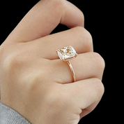 Cushion Cut 3.0ct Champagne Diamond Rose Gold Engagement Ring-Evani Naomi Jewelry