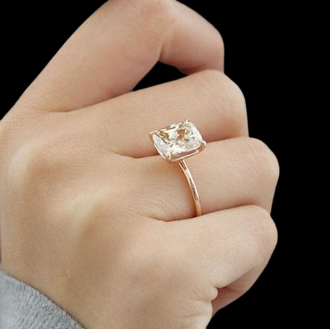Cushion Cut 3.0ct Champagne Diamond Rose Gold Engagement Ring-Evani Naomi Jewelry