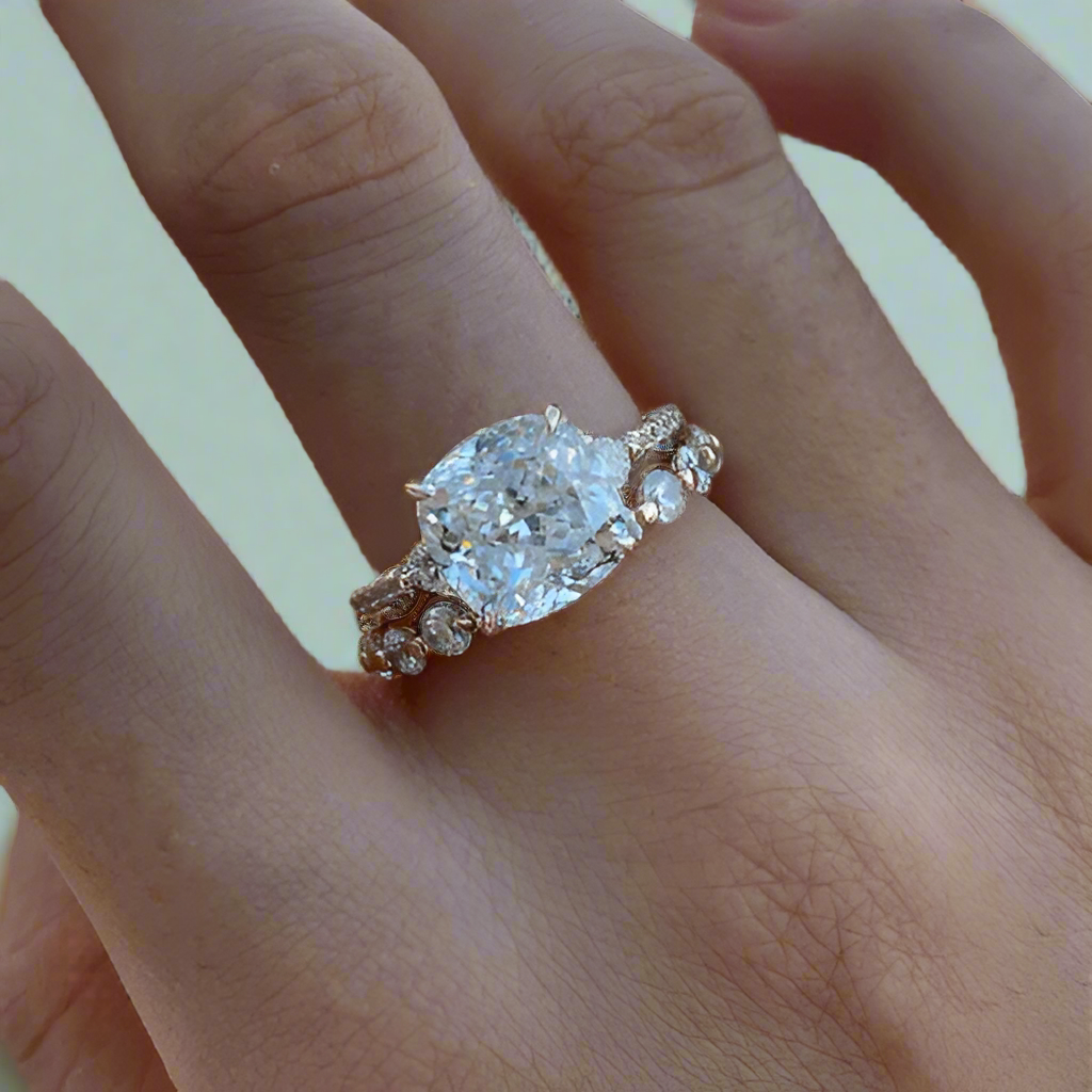 Cushion Cut 3.5 ct Diamond Bridal Set-Evani Naomi Jewelry