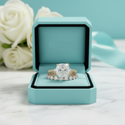 3.5ct Cushion Cut Diamond Birthstone Bridal Set-Evani Jewelry