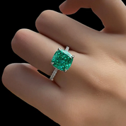 Cushion Cut 3.5 ct Paraiba Tourmaline Diamond Engagement Ring-Evani Naomi Jewelry