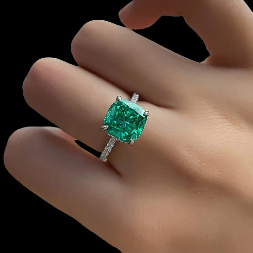Cushion Cut 3.5 ct Paraiba Tourmaline Diamond Engagement Ring-Evani Naomi Jewelry
