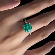 Cushion Cut 3.5 ct Paraiba Tourmaline Diamond Engagement Ring-Evani Naomi Jewelry