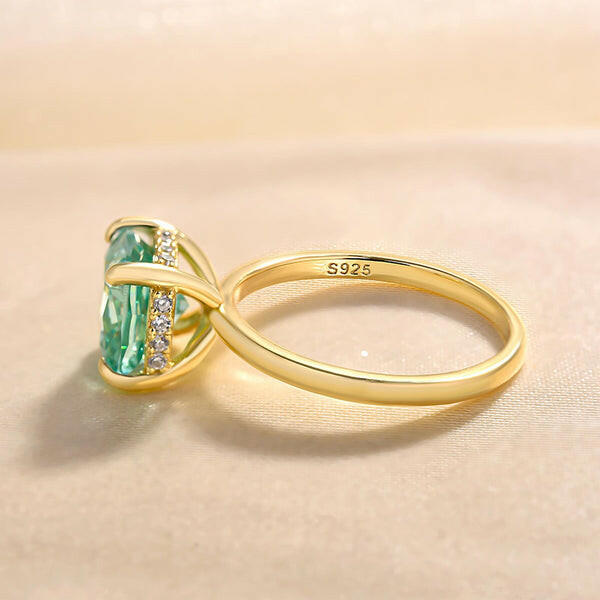 Cushion Cut 3.5 ct Paraiba Tourmaline Yellow Gold Engagement Ring-Evani Jewelry