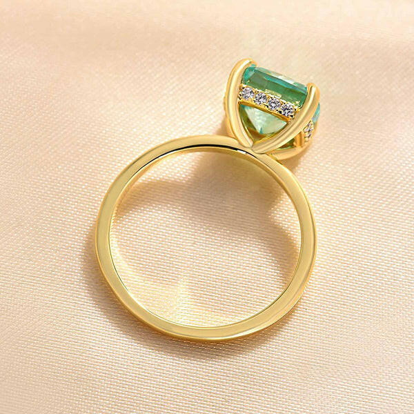 Cushion Cut 3.5 ct Paraiba Tourmaline Yellow Gold Engagement Ring-Evani Naomi Jewelry