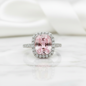 Cushion Cut 4.0ct Tourmaline with Halo Engagement Ring