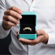 Cushion Cut 5.0ct Topaz with Halo Wedding Band