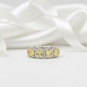 Cushion Cut 5.0ct Topaz with Halo Wedding Band