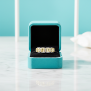 Cushion Cut 5.0ct Topaz with Halo Wedding Band