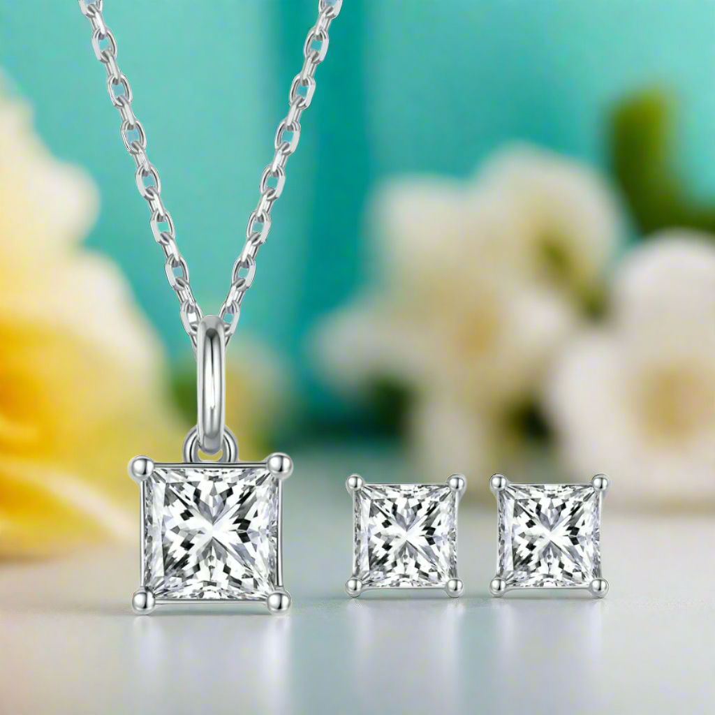 Cushion Cut Diamond Jewelry Set-Evani Naomi Jewelry