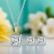 Cushion Cut Diamond Jewelry Set-Evani Naomi Jewelry