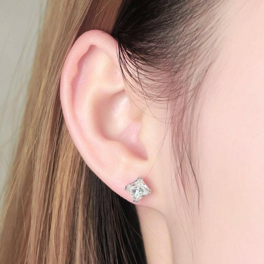 Cushion Cut Diamond Stud Earrings-Evani Naomi Jewelry